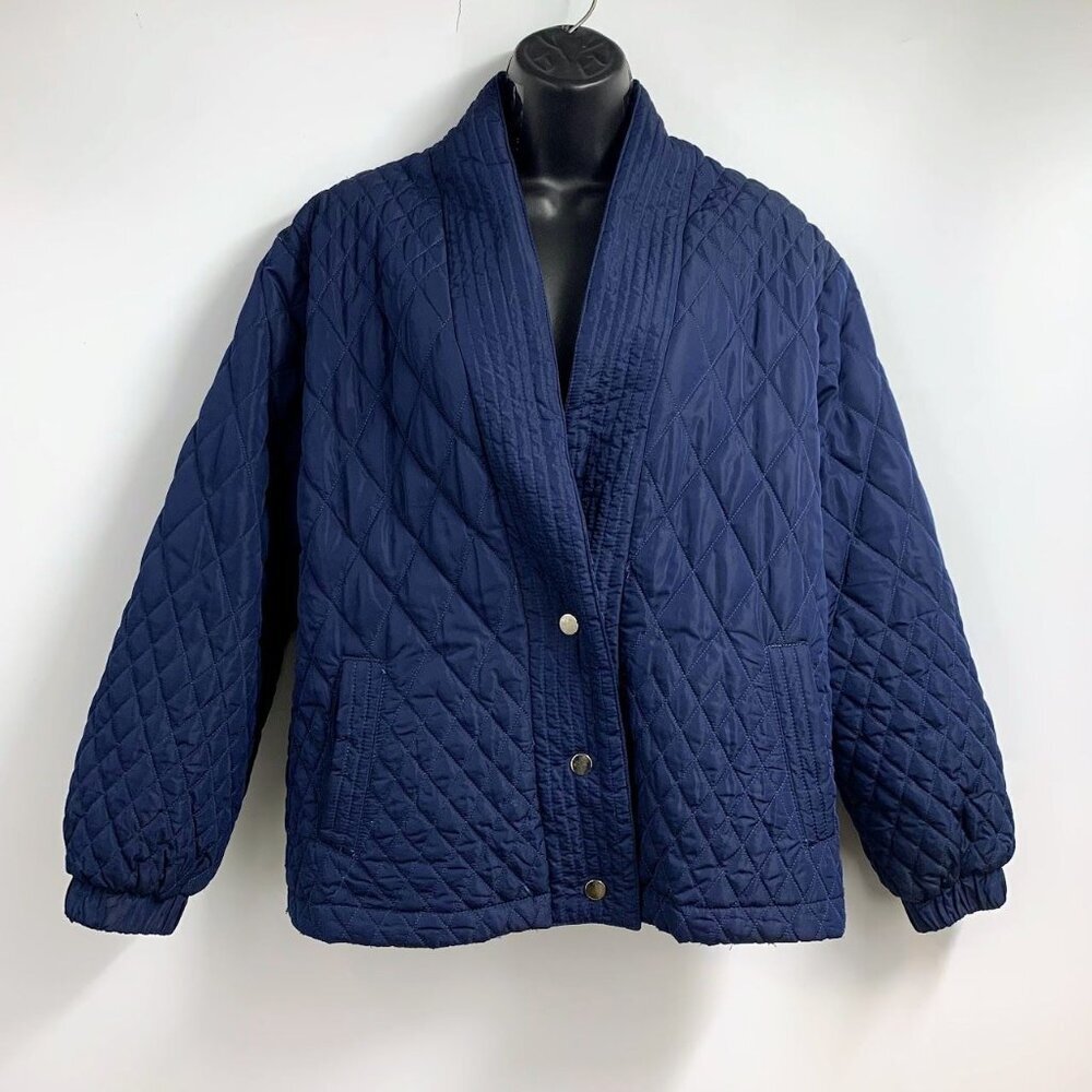 Aqua Women's Diamond Quilted Snap Long Sleeve Puffy Jacket Size XS
